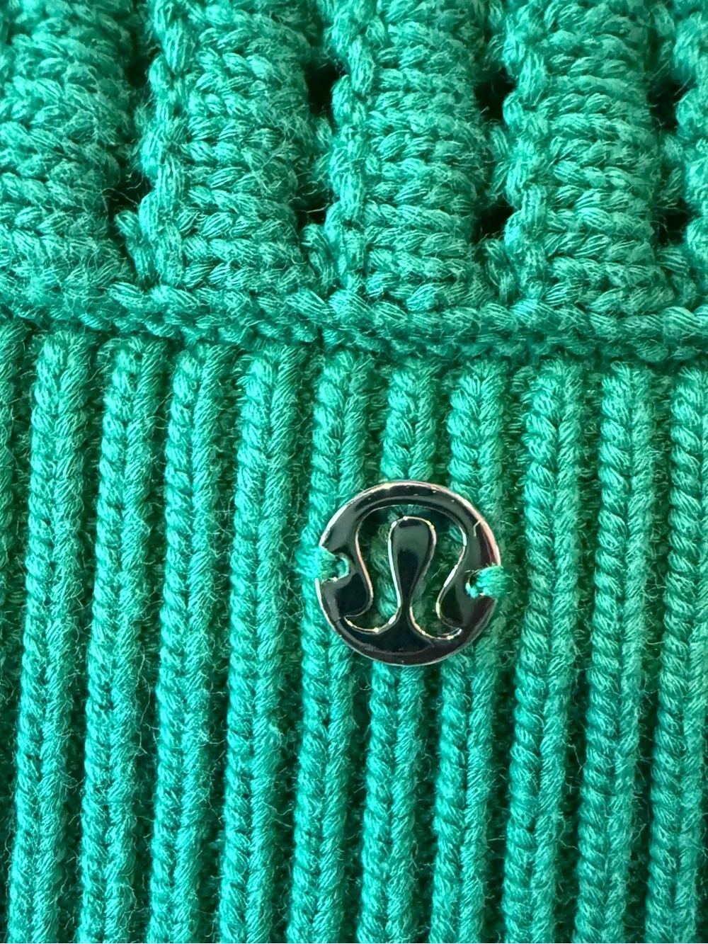 Lululemon Green V-Neck Button-Up Women's Cardigan Crochet Mesh Relaxed Fit Small